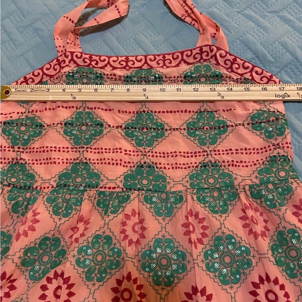 Oliphant Phoenix Rose Maxi Dress Sleeveless Coral Boho Print Womens M - Picture 7 of 16